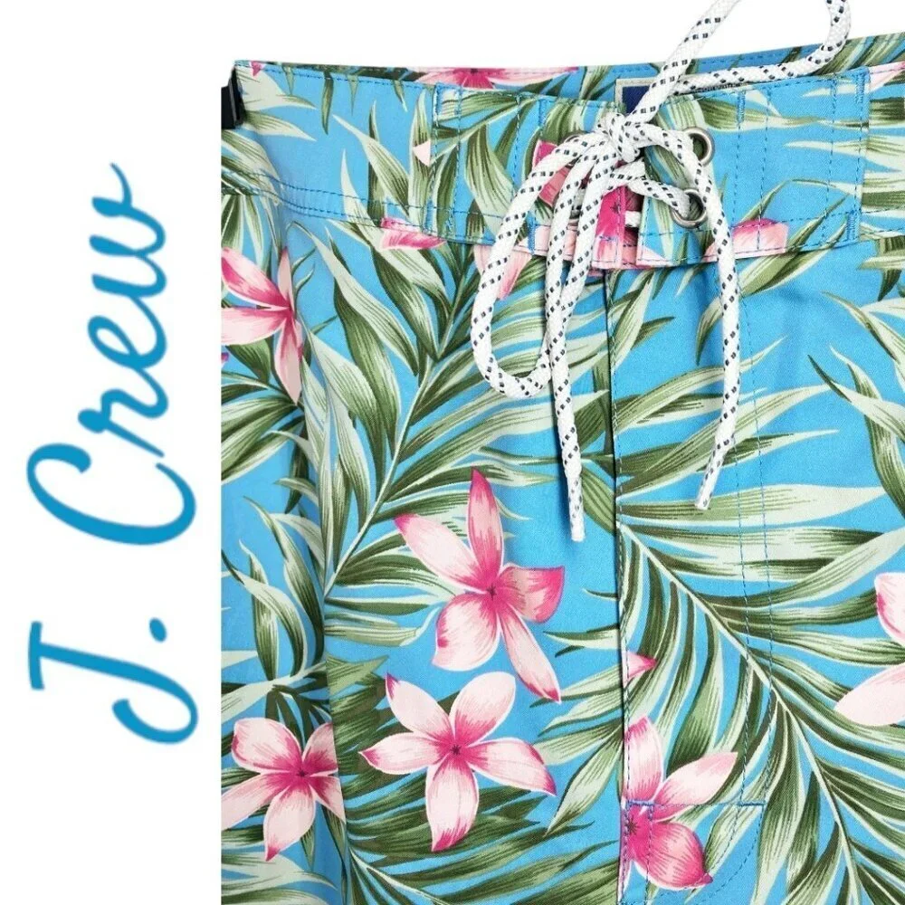 J. CREW Hawaiian‎ Print Board Shorts Swim Trunks Men's Size 38